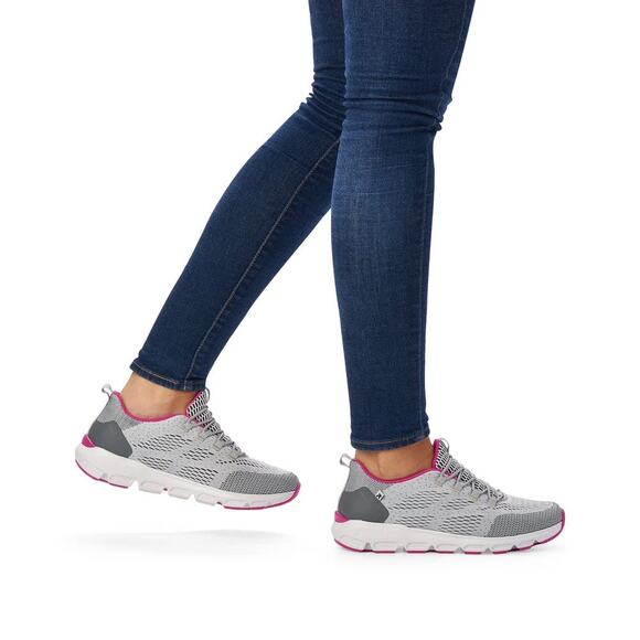 NIB Rieker R-Evolution Shelby 03 Sneakers Trainer 8 39 Gray Pink - Picture 2 of 12